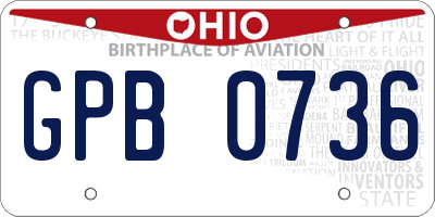 OH license plate GPB0736