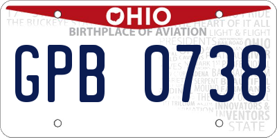 OH license plate GPB0738