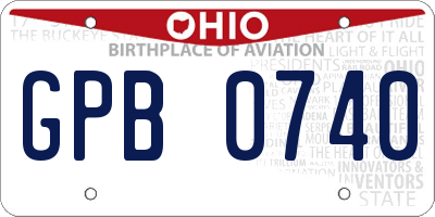 OH license plate GPB0740