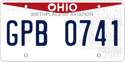 OH license plate GPB0741