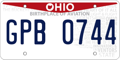 OH license plate GPB0744