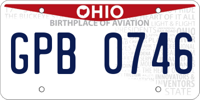 OH license plate GPB0746