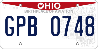 OH license plate GPB0748