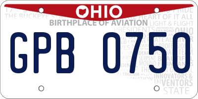 OH license plate GPB0750
