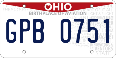 OH license plate GPB0751
