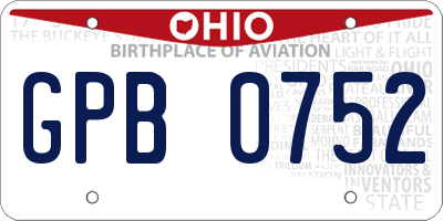 OH license plate GPB0752