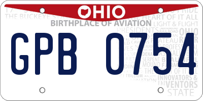 OH license plate GPB0754