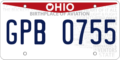 OH license plate GPB0755