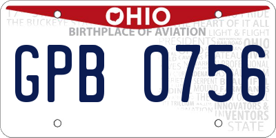 OH license plate GPB0756