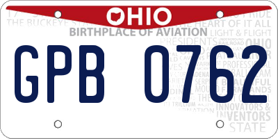 OH license plate GPB0762