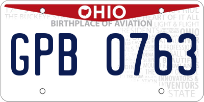 OH license plate GPB0763