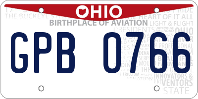 OH license plate GPB0766