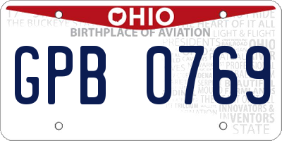 OH license plate GPB0769