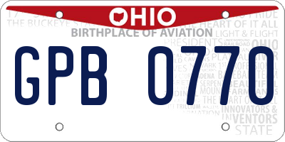 OH license plate GPB0770
