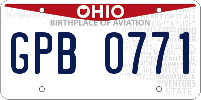 OH license plate GPB0771