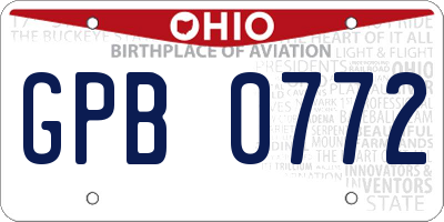 OH license plate GPB0772