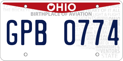 OH license plate GPB0774