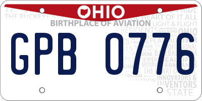 OH license plate GPB0776