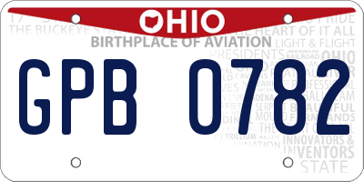 OH license plate GPB0782