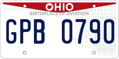 OH license plate GPB0790