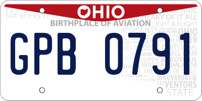 OH license plate GPB0791