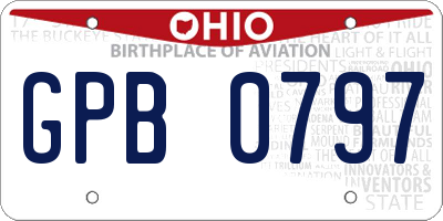 OH license plate GPB0797