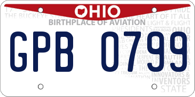 OH license plate GPB0799