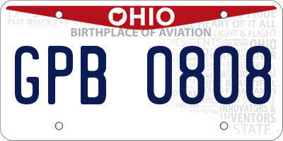 OH license plate GPB0808
