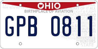 OH license plate GPB0811