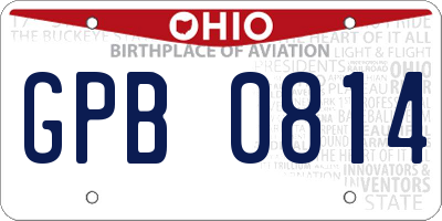 OH license plate GPB0814