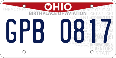 OH license plate GPB0817