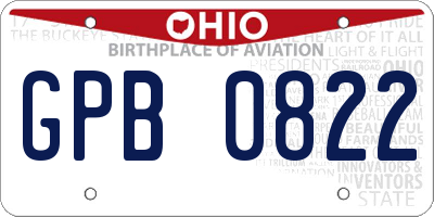 OH license plate GPB0822