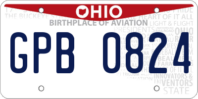 OH license plate GPB0824