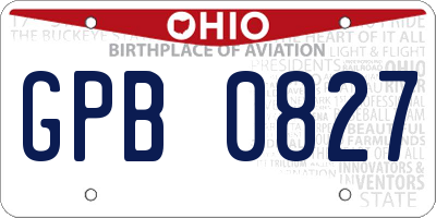 OH license plate GPB0827