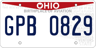 OH license plate GPB0829