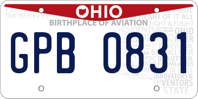 OH license plate GPB0831