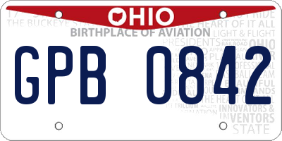 OH license plate GPB0842