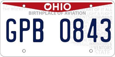 OH license plate GPB0843
