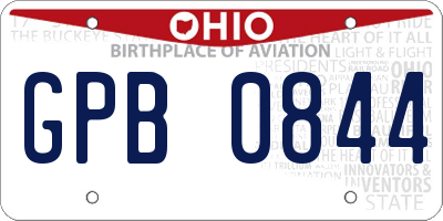 OH license plate GPB0844
