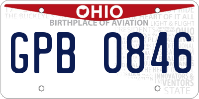 OH license plate GPB0846