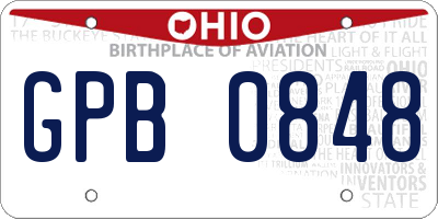 OH license plate GPB0848