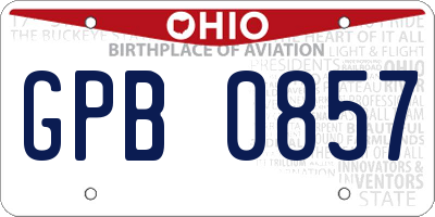 OH license plate GPB0857