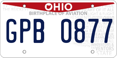 OH license plate GPB0877