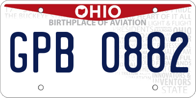 OH license plate GPB0882