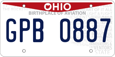 OH license plate GPB0887