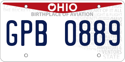 OH license plate GPB0889