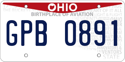 OH license plate GPB0891