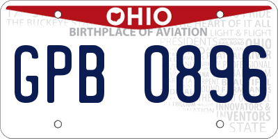OH license plate GPB0896