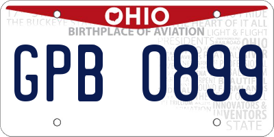 OH license plate GPB0899
