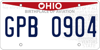 OH license plate GPB0904